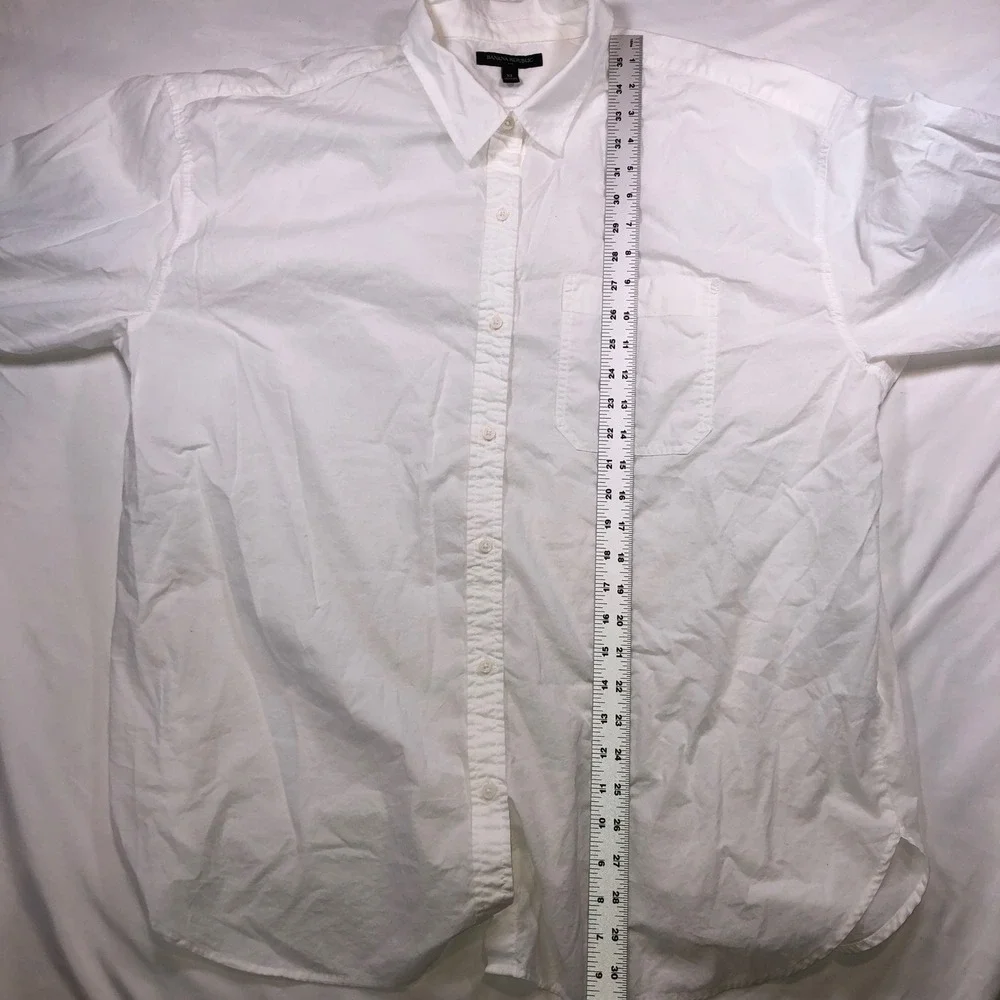 Banana Republic White Cotton Button Down Shirt Mens XL Long Sleeve Pocket Solid